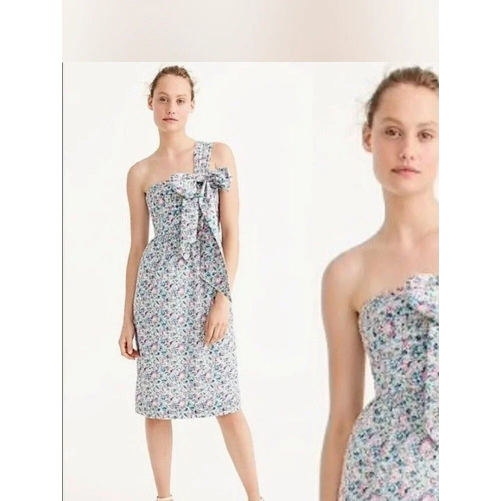 J. Crew X Liberty Of London Floral Shoulder-tie Dress, Size 0
